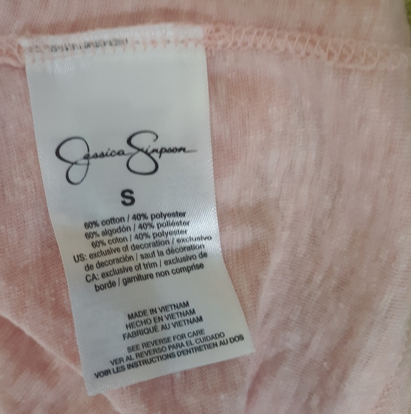 Jessica Simpson oversized frayed blush top small *C2 - Picture 3 of 5